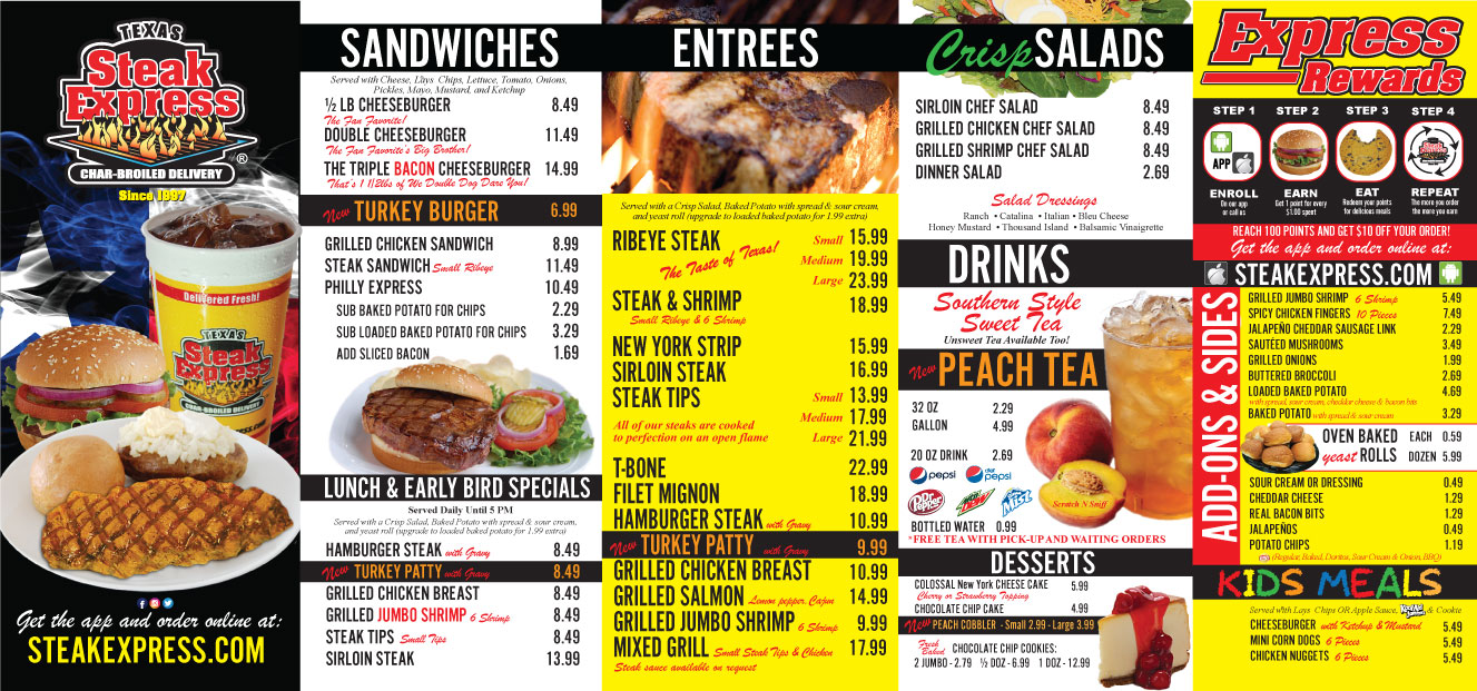 Amarillo, TX Menu Steak Express Steak Delivery