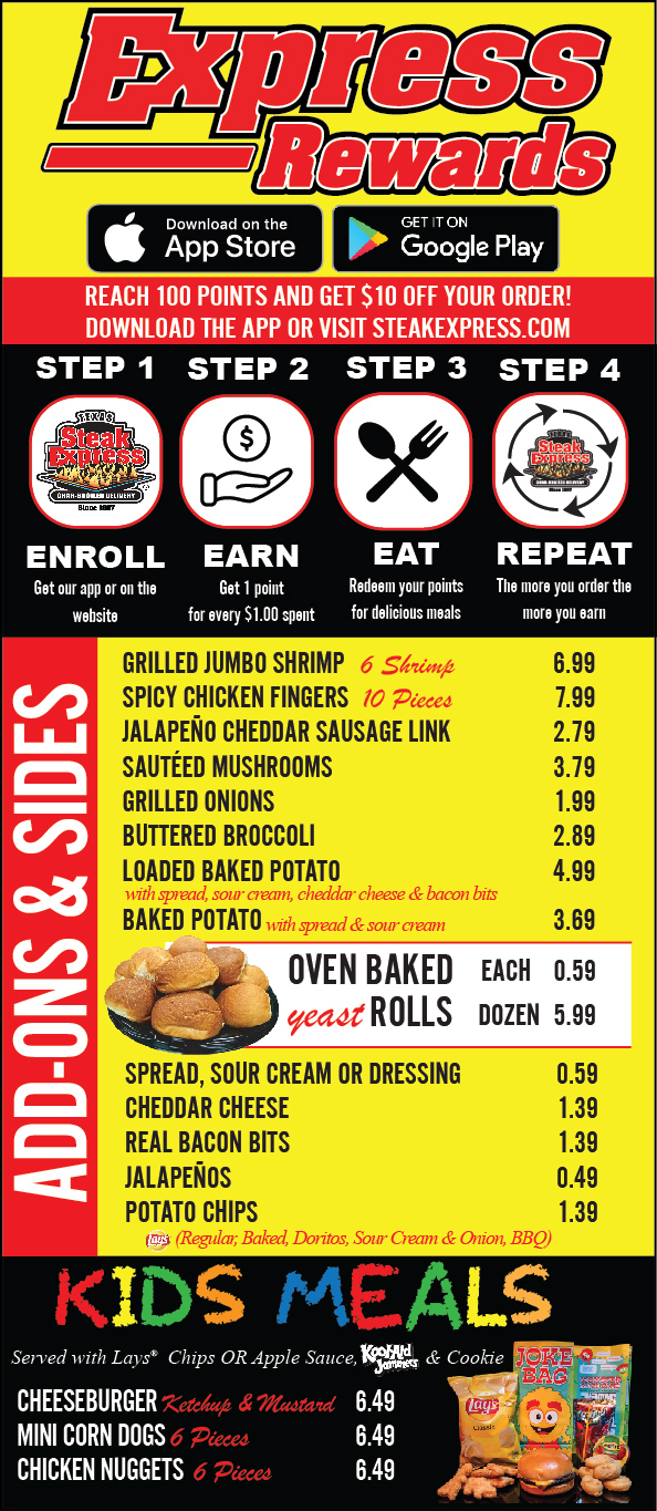 Our Menu Steak Express Steak Delivery
