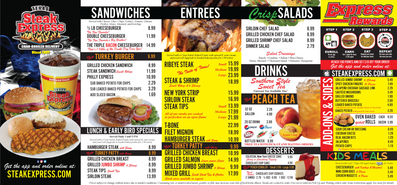 Abilene, TX Menu Steak Express Steak Delivery
