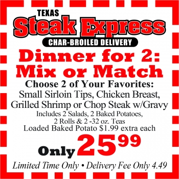 TSE Coupons All May Dinner for 2