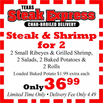 TSE Coupons All May Steak & Shrimp for 2